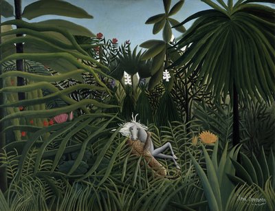 Jaguar attaquant un cheval, 1910 - Henri Rousseau