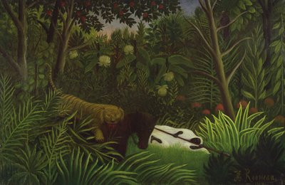 Tigre attaquant un cheval et un homme noir endormi - Henri Rousseau