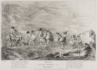 Recrues rejoignant le régiment, vers 1717?-26 - Henri Simon Thomassin