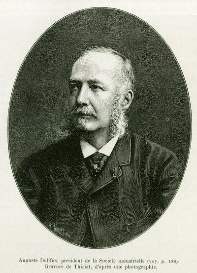 Auguste Dollfus, président de la société industrielle Dollfus Mieg. Gravure pour illustrer l