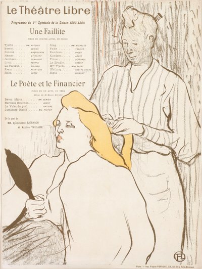 Le Coiffeur - Programme de Théâtre Libre, 1893 - Henri Toulouse Lautrec de