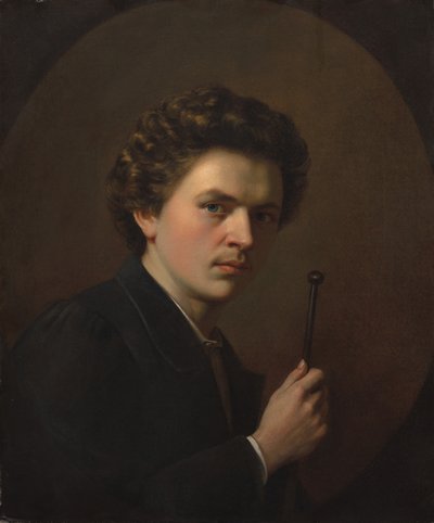 Autoportrait avec un bâton de peintre, vers 1863 - Henri Victor Regnault