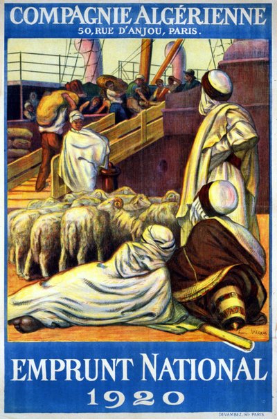 Affiche de la Compagnie Algérienne "Emprunt National" - Henri Villain