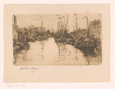 Canal de la ville - Henri Wouters (signed by artist)