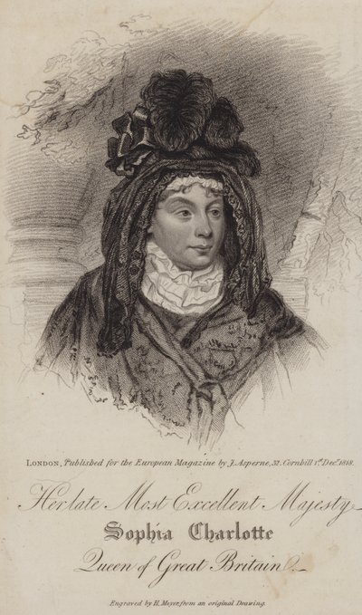 Charlotte de Mecklembourg-Strelitz, reine consort du roi George III - Henri after Meyer