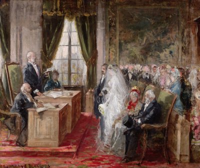 Étude pour le mariage civil à la mairie du 19e arrondissement, 1881 - Henri Gervex