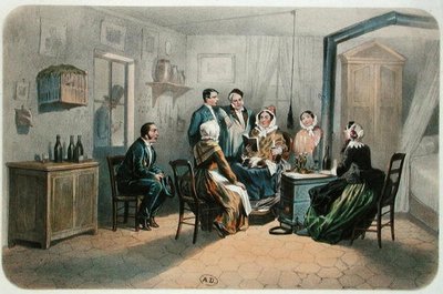 Une lecture avec le concierge, 2e moitié du XIXe siècle - Henri de (after) Montaut