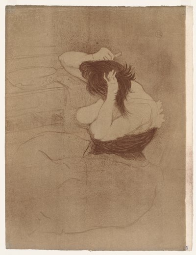 Elles : Femme se peignant les cheveux - Henri de Toulouse-Lautrec