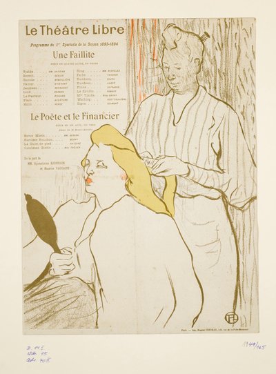 Hairdresser, program of the Théâtre Libre - Henri de Toulouse-Lautrec