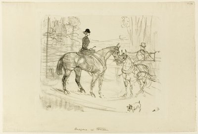 Cavalière et charrette - Henri de Toulouse-Lautrec