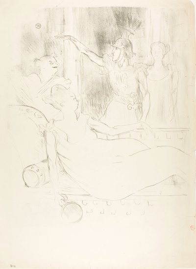 Madame Simon-Girard, Brasseur et Guy dans La belle Hélène - Henri de Toulouse-Lautrec