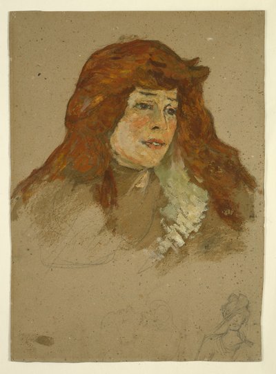 Mme Lili Grenier (recto); Paysage avec église (verso) - Henri de Toulouse-Lautrec