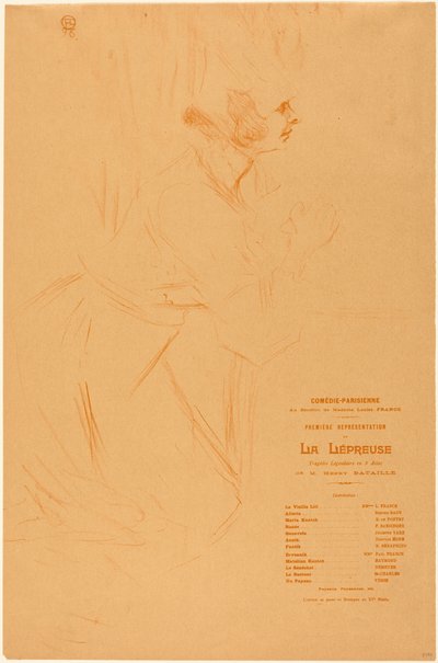 Programme pour « La lépreuse » - Henri de Toulouse-Lautrec