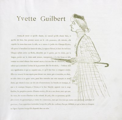 Yvette Guilbert - Série française : N° 1 - Henri de Toulouse-Lautrec
