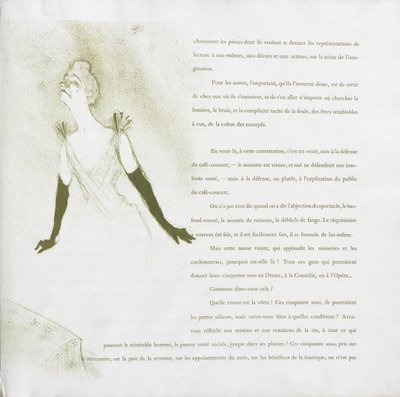 Yvette Guilbert - Série française : N° 4 - Henri de Toulouse-Lautrec