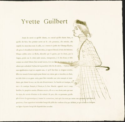 Yvette Guilbert - Henri de Toulouse-Lautrec