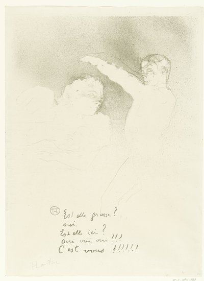 Portrait de Marcelle Lender et Albert Brasseur au variétés - Henri de Toulouse Lautrec (signed by artist)