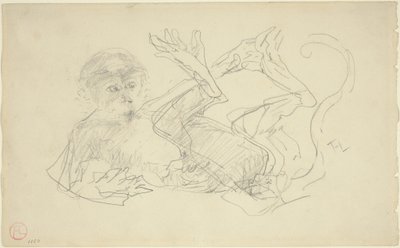 Un Singe Jouant sur le Dos - Henri de Toulouse Lautrec