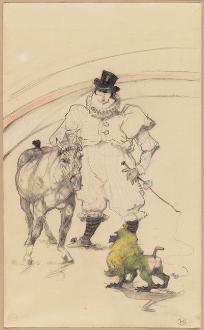 Au cirque : poney dressé et babouin - Henri de Toulouse Lautrec