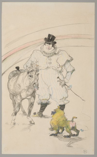 Au cirque : poney dressé et babouin - Henri de Toulouse Lautrec