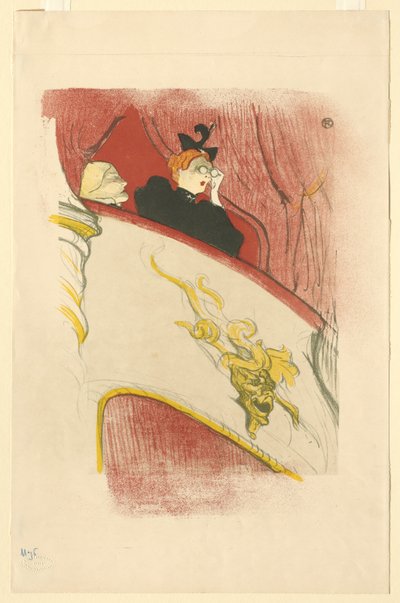 Balcon avec un masque grotesque doré - Henri de Toulouse Lautrec