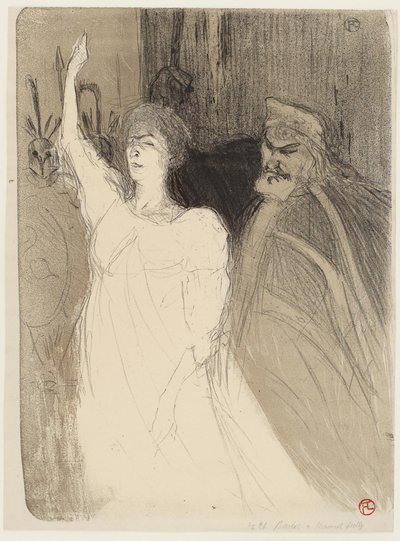 Bartet et Mounet-Sully, dans Antigone - Henri de Toulouse Lautrec