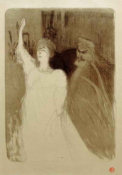 Bartet et Mounet-Sully, dans Antigone - Henri de Toulouse Lautrec