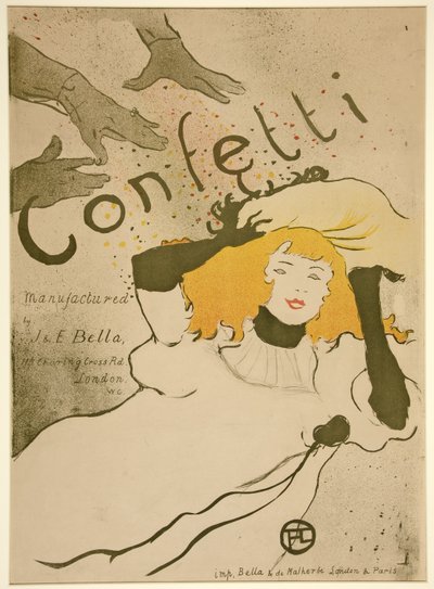Confetti, pub. 1894 (lithographie en couleur) - Henri de Toulouse Lautrec