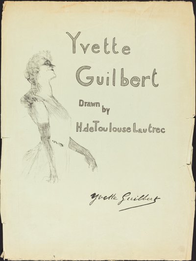 Couverture, Yvette Guilbert - Henri de Toulouse Lautrec
