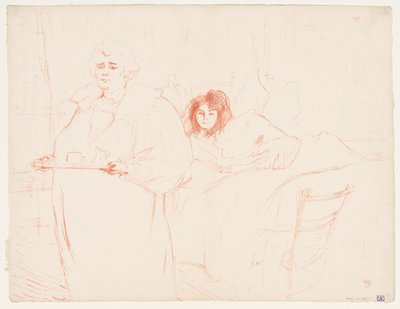 Elles : Femme portant un plateau, Mme Baron et Mlle Popo, 1896 - Henri de Toulouse Lautrec
