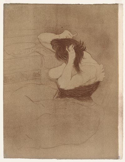 Elles : Femme se peignant les cheveux - Henri de Toulouse Lautrec