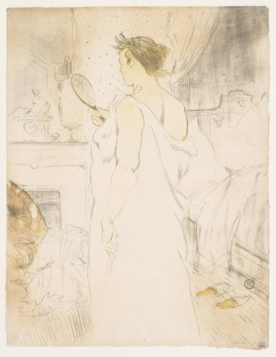 Elles : Femme avec un miroir à main - Henri de Toulouse Lautrec