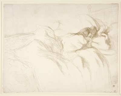 Femme couchée, Réveil, de la série Elles - Henri de Toulouse Lautrec
