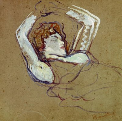 Femme couchée sur le dos, les bras levés - Henri de Toulouse Lautrec
