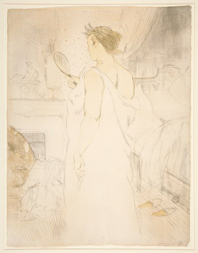 Femme à glace, la glace à main, de la série Elles - Henri de Toulouse Lautrec