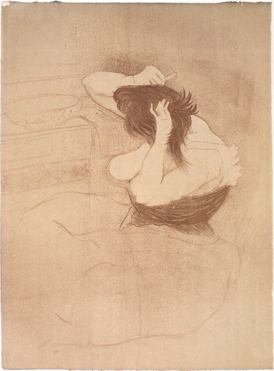 Femme se peignant, la Coiffure - Henri de Toulouse Lautrec
