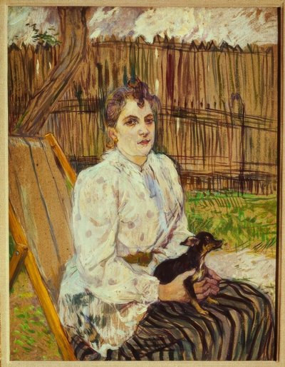 Femme avec chien - Henri de Toulouse Lautrec