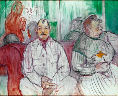 Lui, elle et le chien (Couple avec chien) - Henri de Toulouse Lautrec
