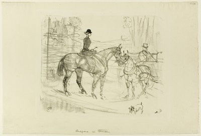 Cavalière et charrette - Henri de Toulouse Lautrec
