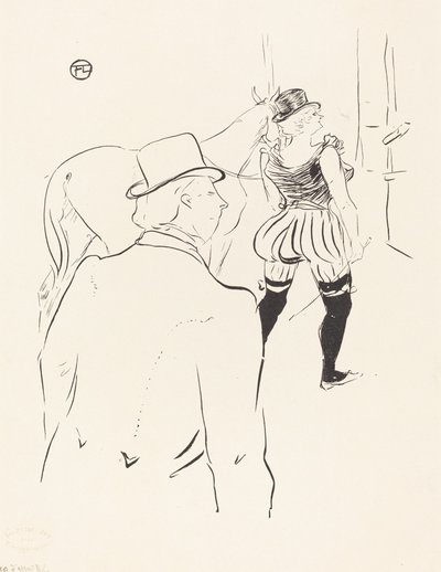 Dans les coulisses des Folies-Bergère : Mme Lona Barrison avec son manager et mari - Henri de Toulouse Lautrec