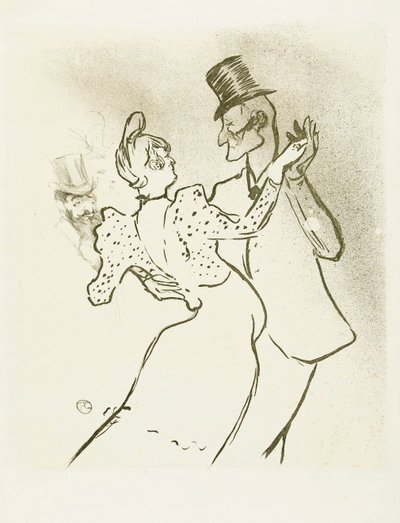 La Goulue et Valentin le Désossé. Affiche de Toulouse-Lautrec. - Henri de Toulouse Lautrec