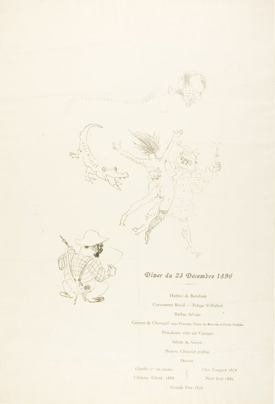 Le crocodile, Menu - Henri de Toulouse Lautrec