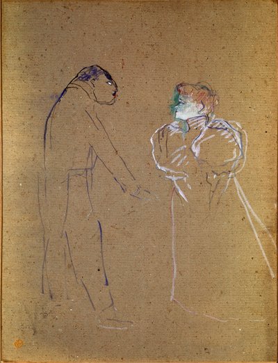 Lucien Germain Guitry et Jeanne Granier. Dessin de Henri de Toulouse-Lautrec - Henri de Toulouse Lautrec