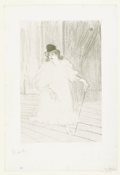Portrait de la chanteuse Cecy Loftus sur scène au théâtre - Henri de Toulouse Lautrec