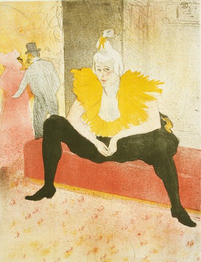 Clownesse assise (Mademoiselle Cha-U-Kao), planche une de Elles - Henri de Toulouse Lautrec