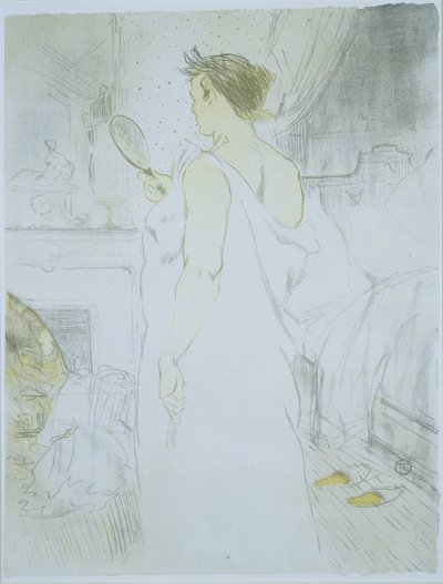 Femme regardant dans un miroir à main - Henri de Toulouse Lautrec