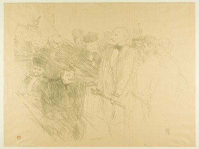 Le Procès Arton, Ribot Témoignant (deuxième planche) - Henri de Toulouse Lautrec