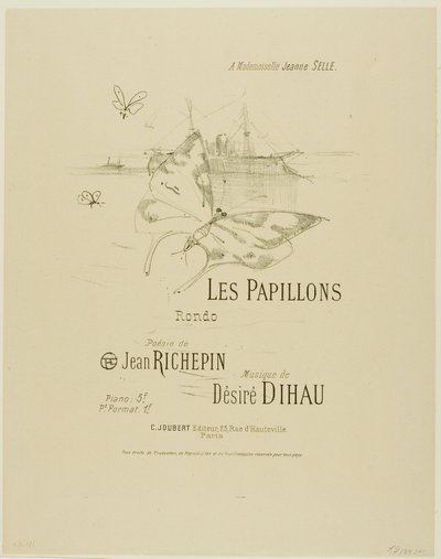 Les Papillons, de Mélodies de Désiré Dihau - Henri de Toulouse Lautrec
