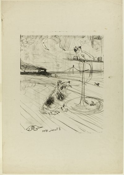 Le chien et le perroquet - Henri de Toulouse Lautrec