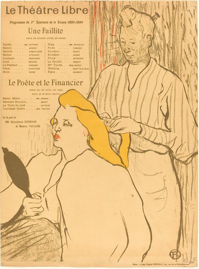 Le coiffeur - Programme du Théâtre-Libre - Henri de Toulouse Lautrec